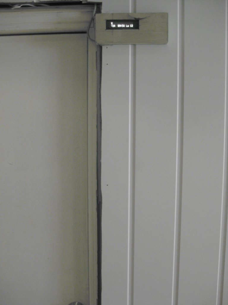 Inside: &quot;X&quot; shows that front door is closed, &quot;O&quot; that it is open.