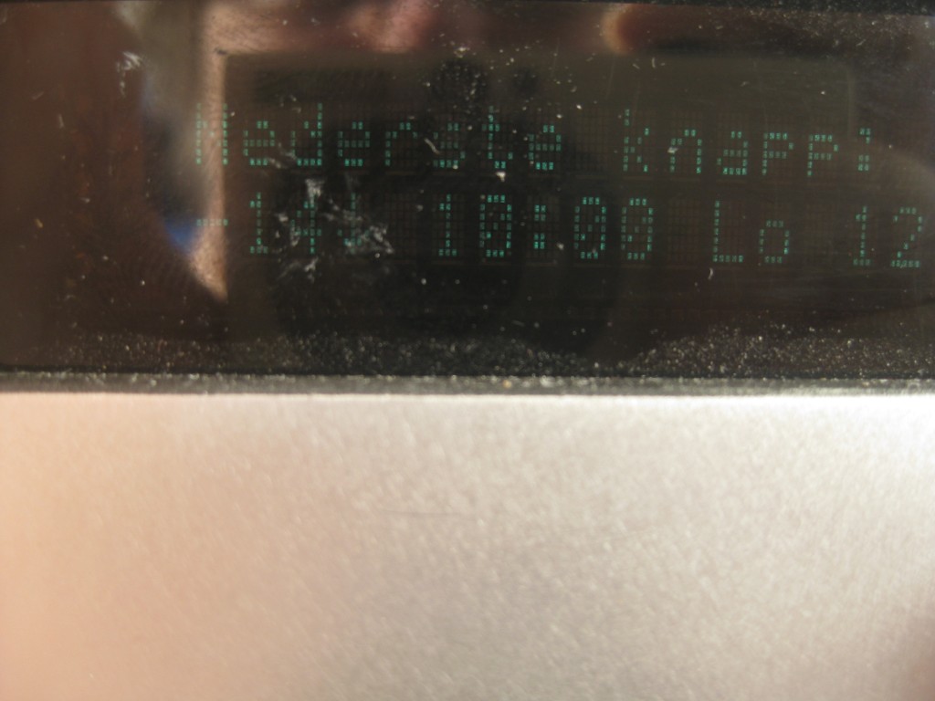 Outside display (obscured by direct sunlight)