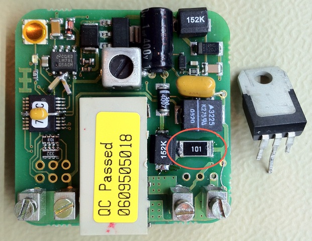 Internal power supply series resistor