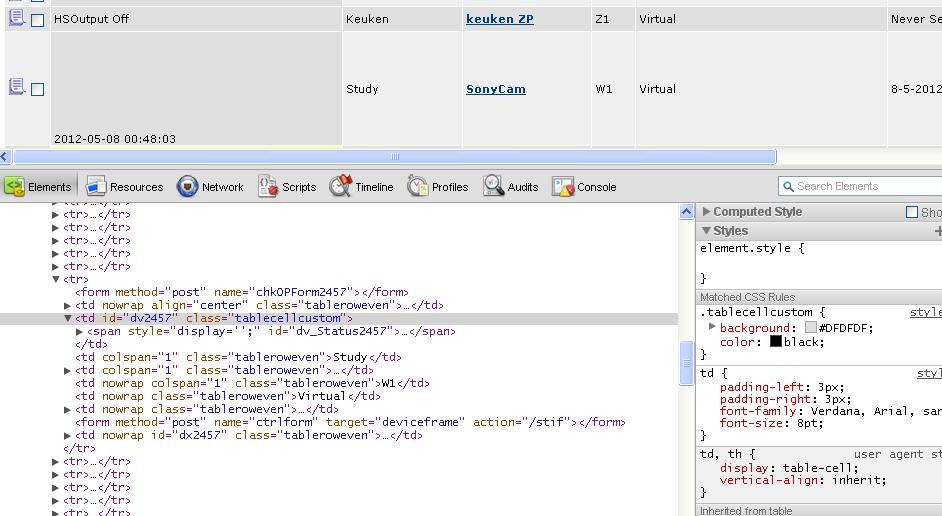 HTML script from webcam in HS homepage.