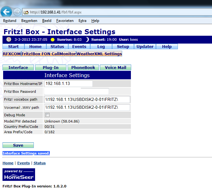 Homeseer Config