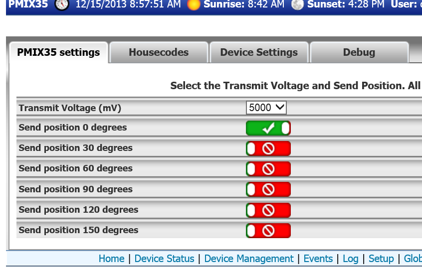 PMIX35 settings