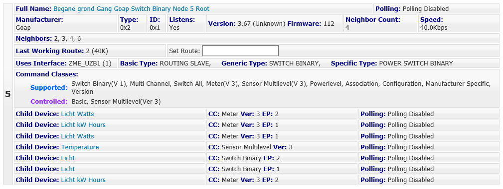 Device info with firmware version