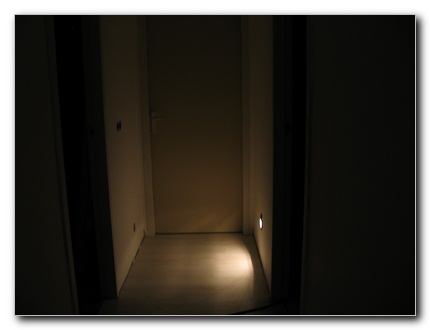 Downlight effect in hallway