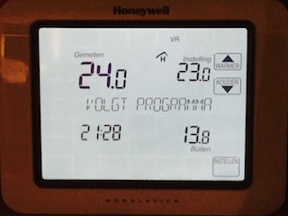 Honeywell Touch modulation (TH8210M1003) in override state
