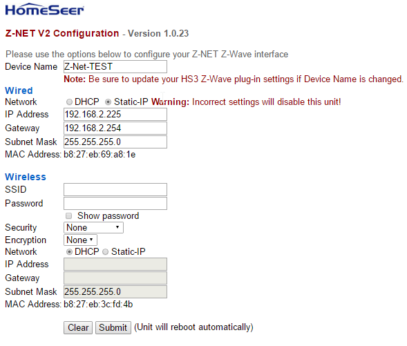 Z-NET interface