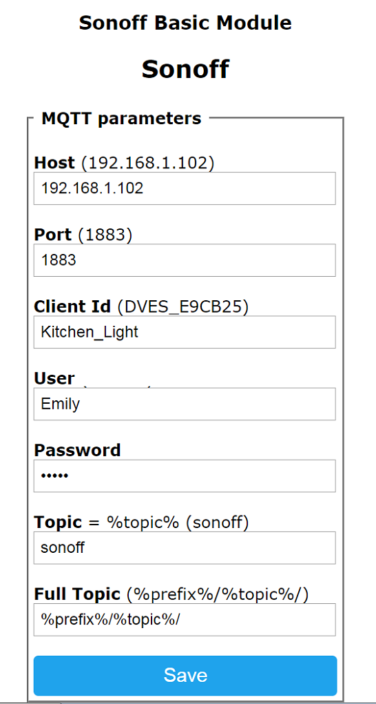 MQTT Config