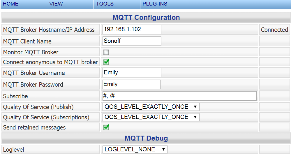 MQTT Page