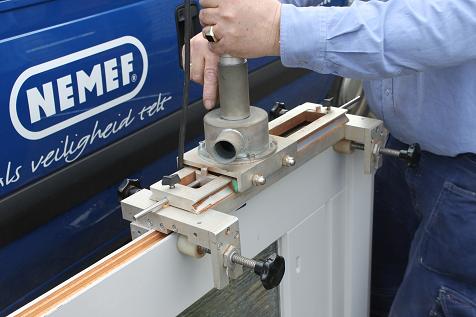 Mulipoint Nemef Lock being installed on Bwired door