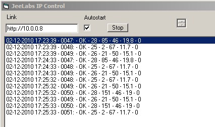 Data comming from the jeelabs webserver